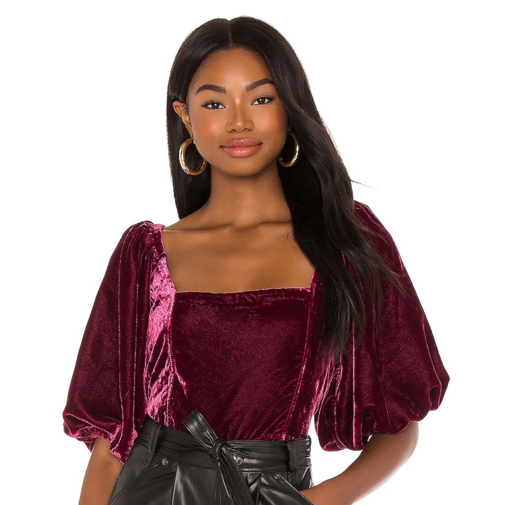 Cranberry velvet free people top